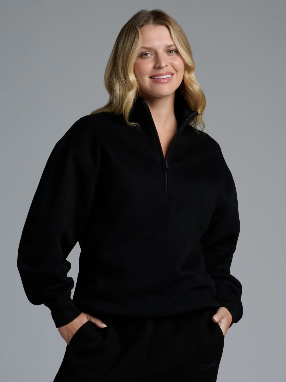 Cmfrt Basic Quarter Zip Mock Neck